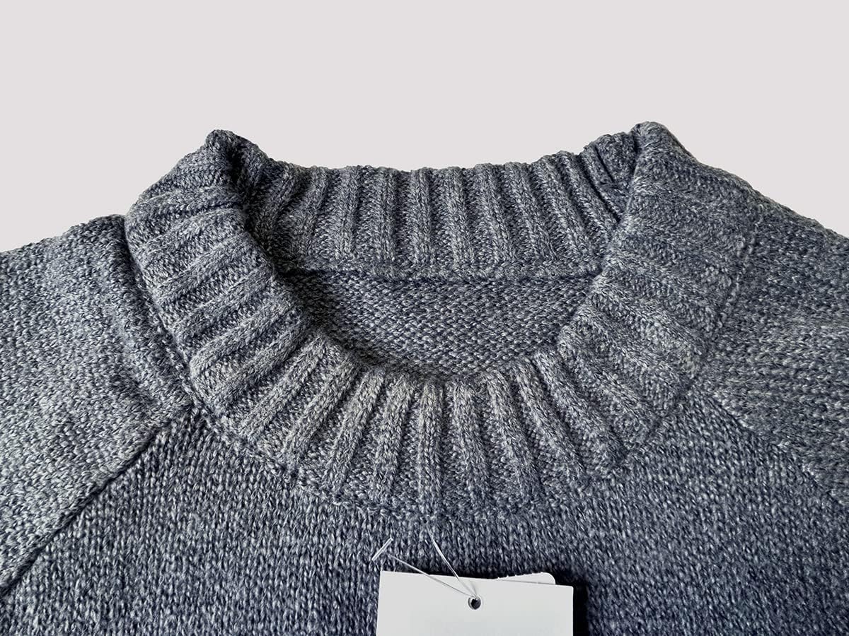 CORIRESHA Winter Vintage Men's Sweater Crew Neck Elbow Patch